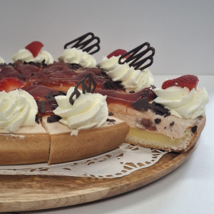 Aardbeienbavaroise vlaai